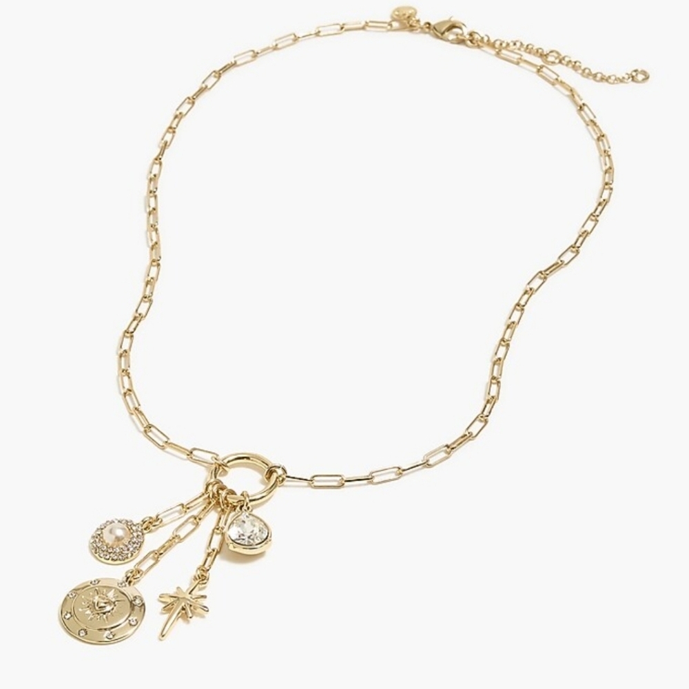 J. Crew Hoop Charm Necklace